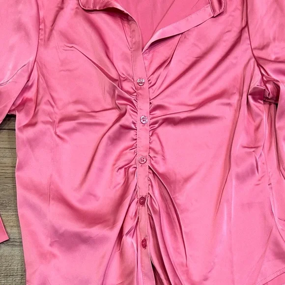 NWOT-Love Tree Vibrant Pink Shirt - Picture 5 of 9